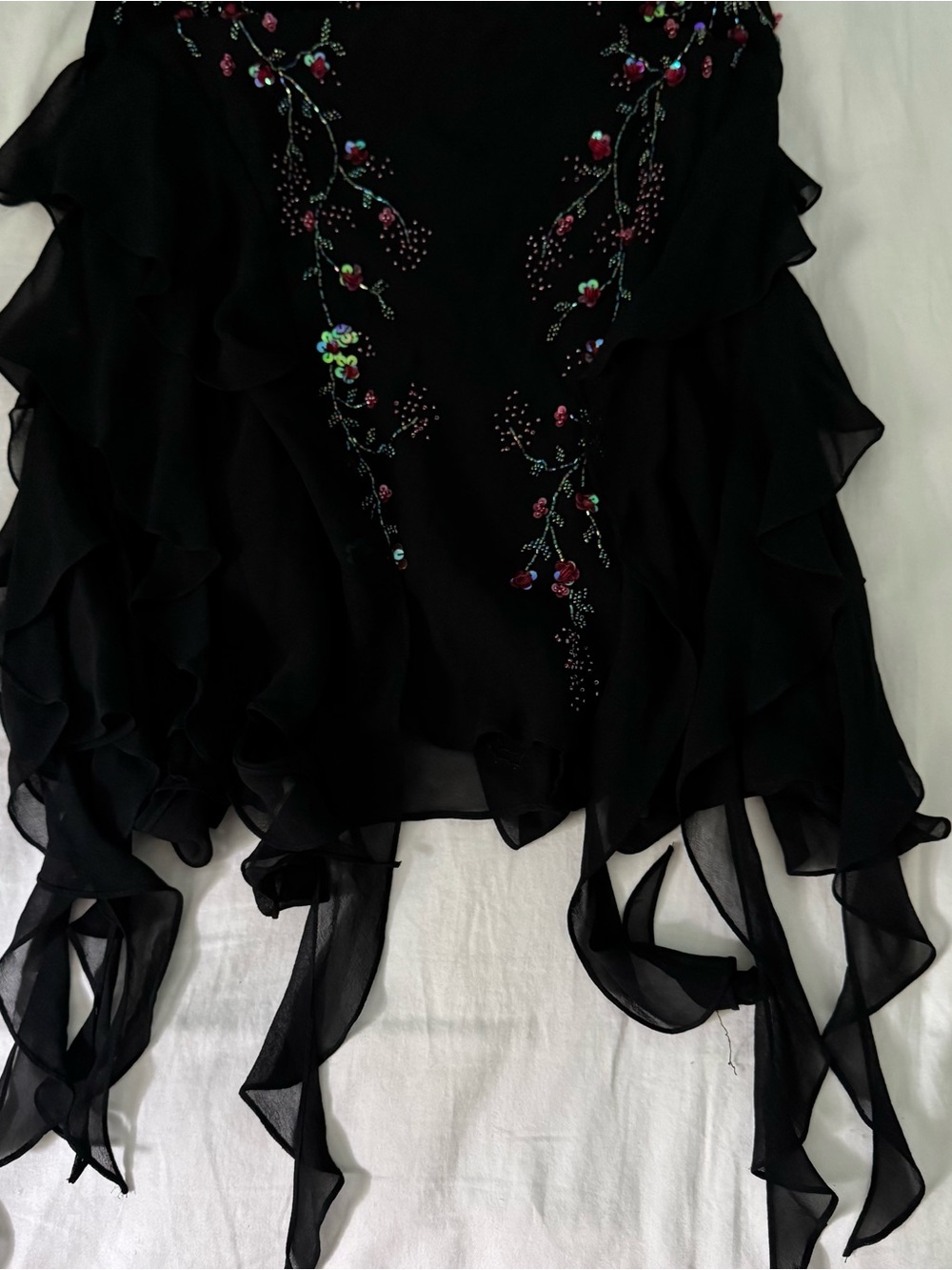 Black Floral Embroidered Slip Dress - Picture 3 of 9